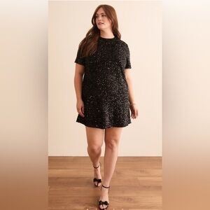 ARULA Black Sequin Mini Dress